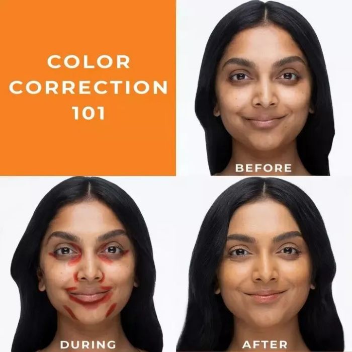 model demonstrating how to color correct