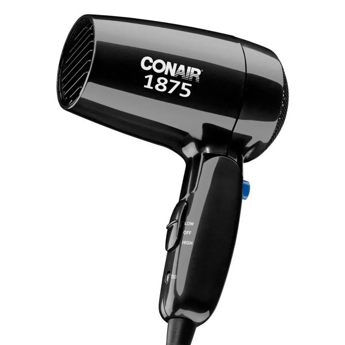 A Conair hair dryer with adjustable dual speed and heat settings