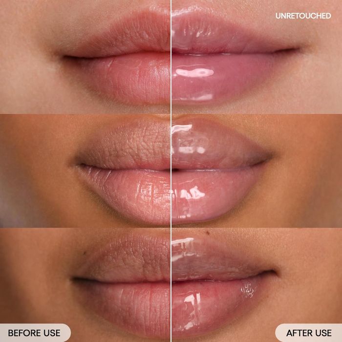 Close-up of lips before and after using the lip sink