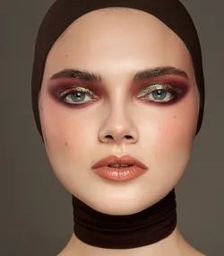 a model with a bold and dramatic eye makeup look