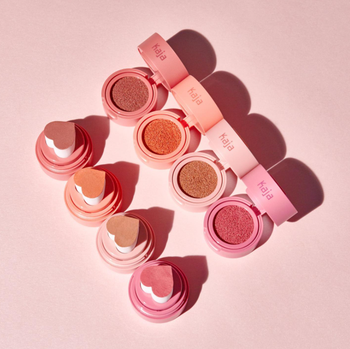 Four adorable heart-shaped blush stamps
