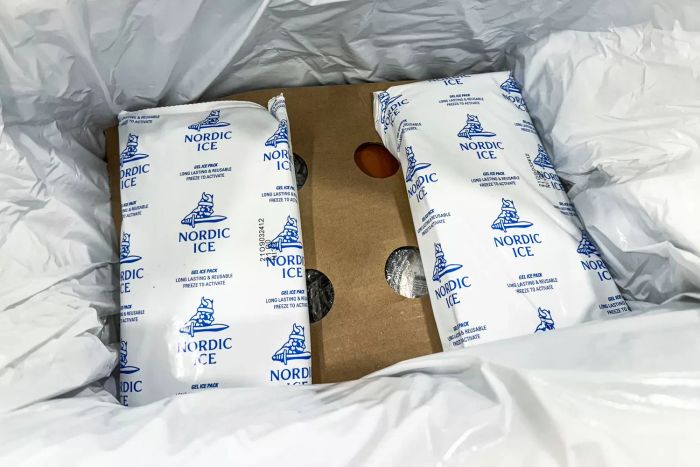 A close-up of the Epicured kit's shipping package