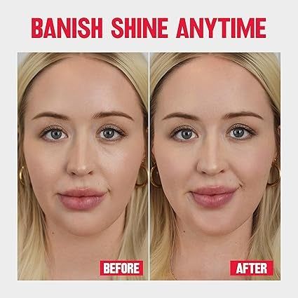 Model's face before and after using the roller