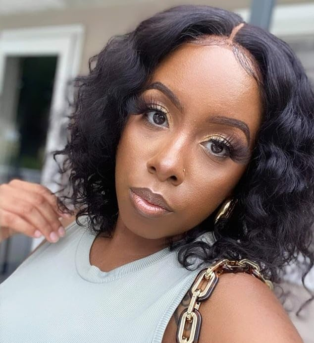 A reviewer’s hair after using the wax stick for smoothing and control.