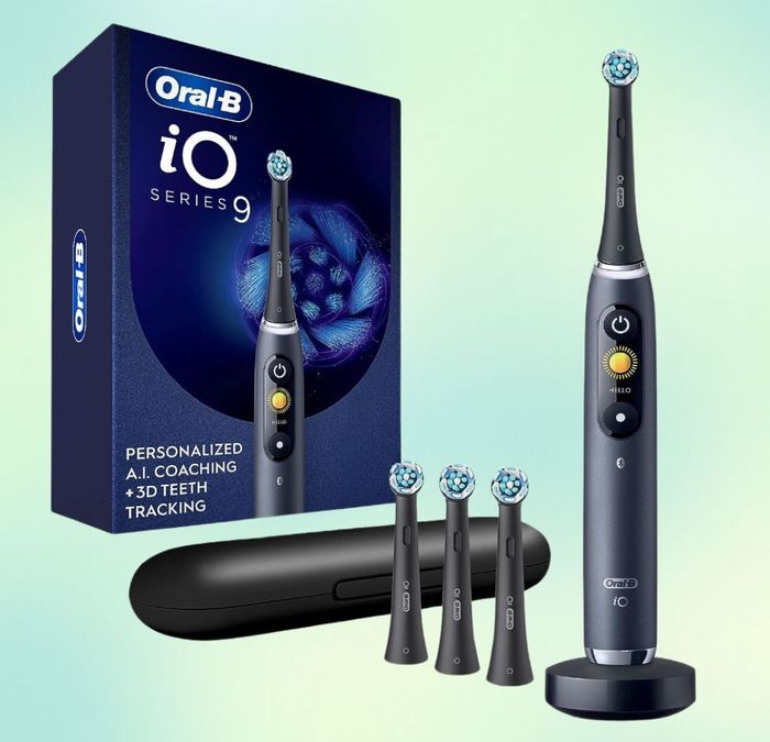 The sleek black electric toothbrush