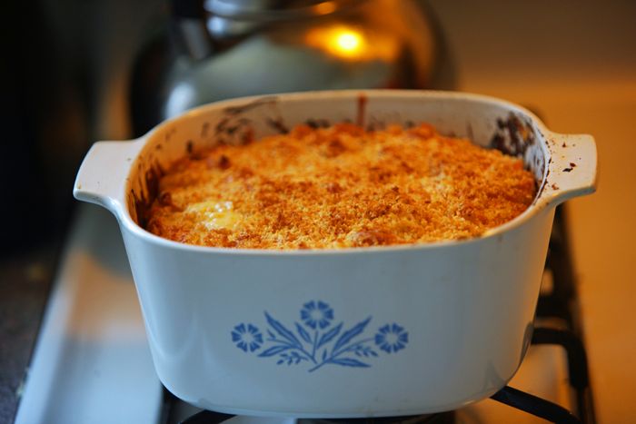 a casserole dish placed on the stove top