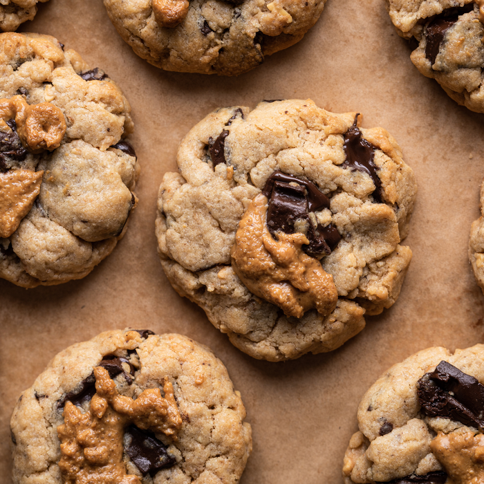 Homemade peanut butter and chocolate chip cookies