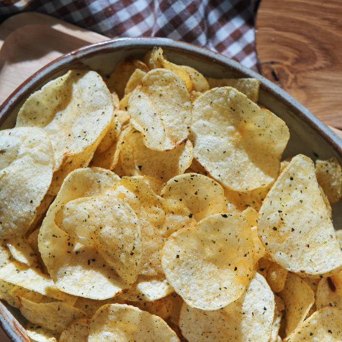 Close-up shot of spicy potato chips