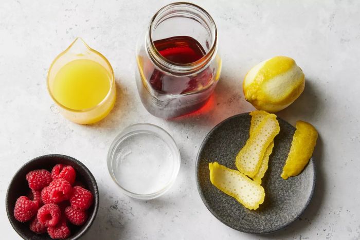Ingredients for a Chambord martini