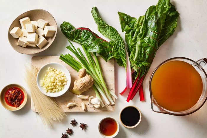 Crispy Tofu Noodle Soup Ingredients