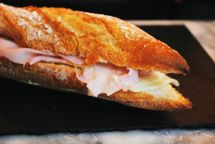 close-up photograph of a sandwich