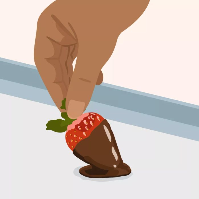 Place the Chocolate-Covered Strawberries on a Pan