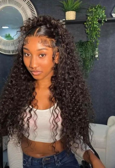 Reviewer's curls after applying mousse.