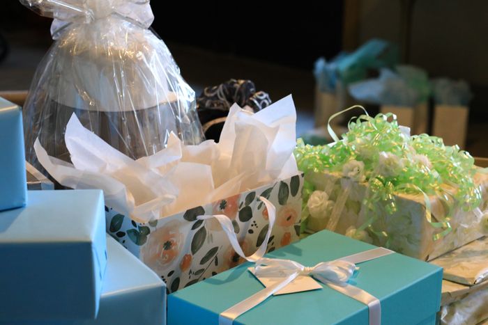 gifts placed on a table