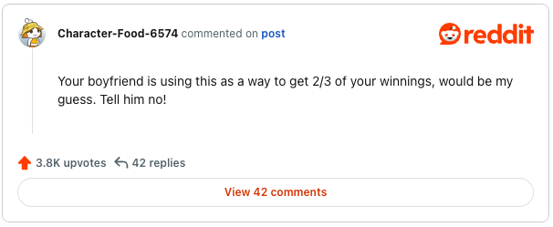 Reddit comment by Character-Food-6574: 