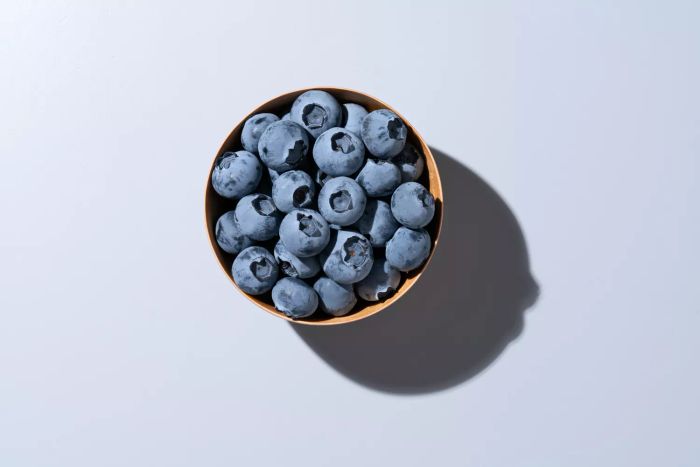 A bowl of fresh blueberries