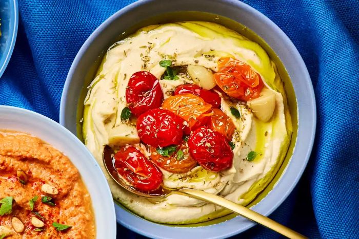 Hummus with Jammy Tomatoes and Garlic