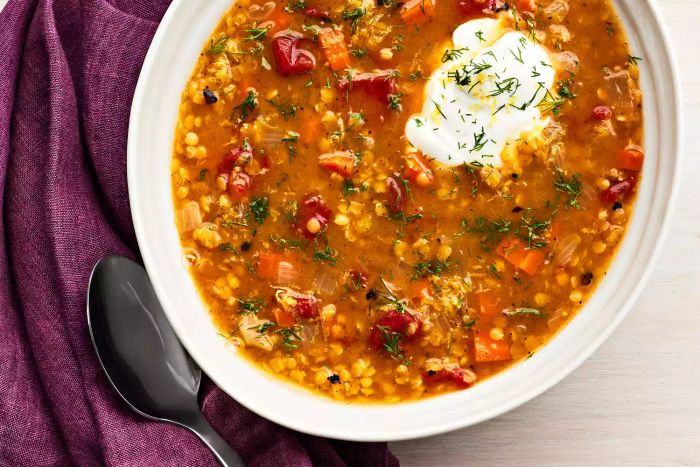 Red Lentil Soup with Lemon and Dill