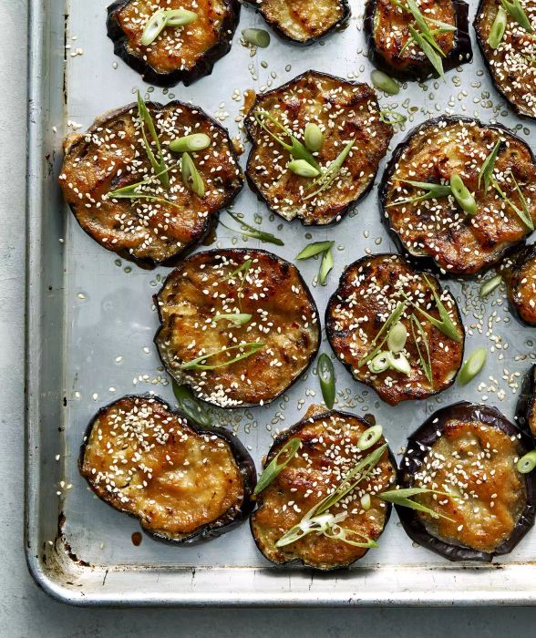 Roasted Eggplant with Miso Glaze and Sesame Seeds