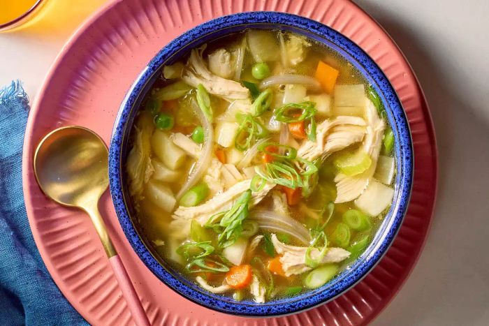 A comforting bowl of ginger chicken soup