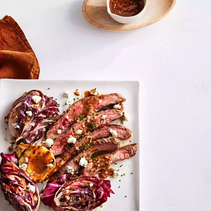 Balsamic Steak with Radicchio and Pears