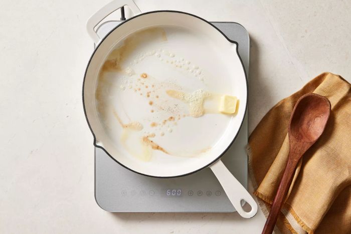 Butter melting in a pan