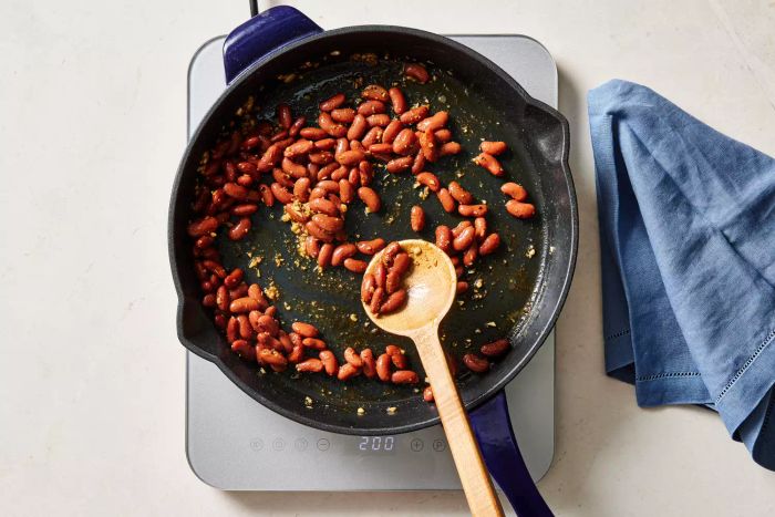 Beans simmering on the stove