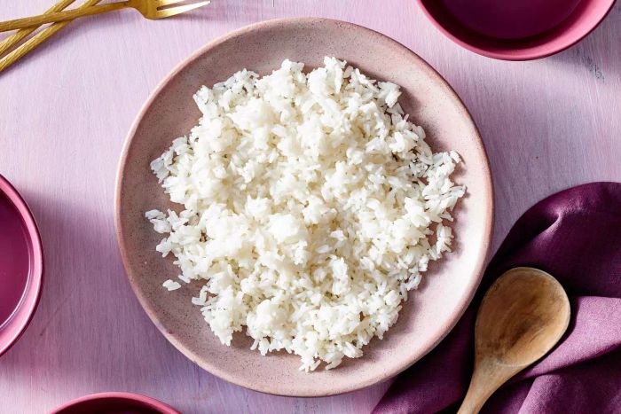 A serving of perfectly cooked jasmine rice