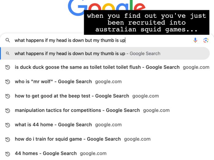 A Google search showing results for 