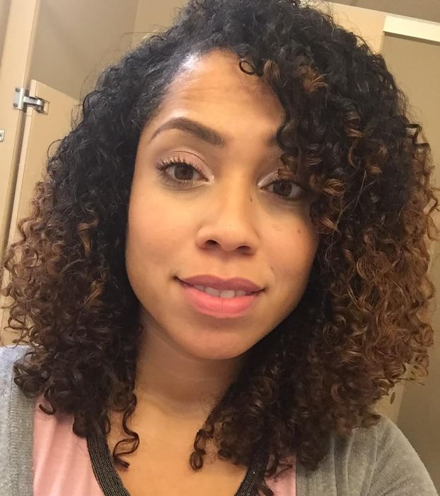 Reviewer's curls after using the cowash