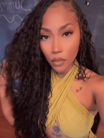 GIF of Jordan Grigsby's makeup after using the foundation