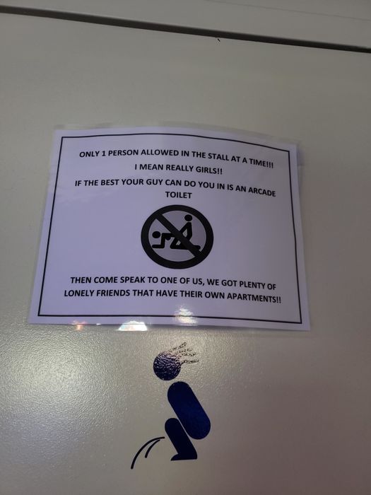 Bathroom door sign: 