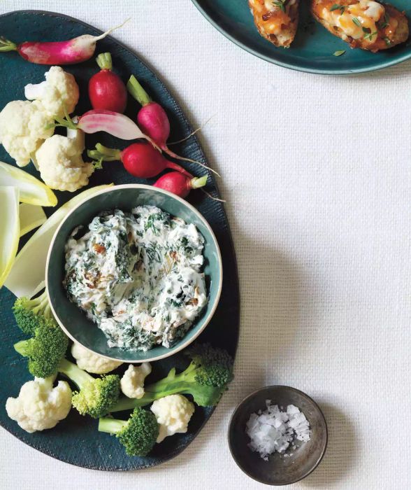 A creamy dip made from spinach and sweet caramelized onions.