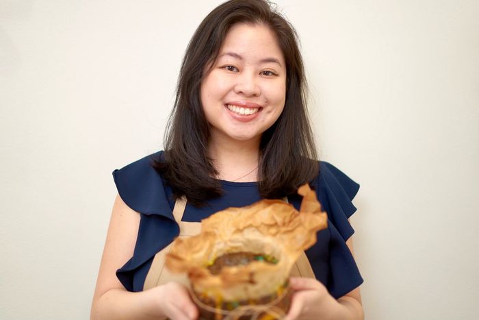 Kat Lieu proudly presenting one of her recipes