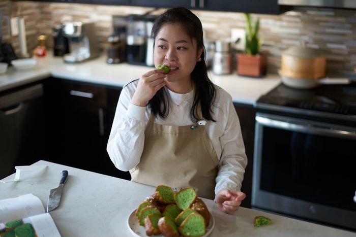 Kat Lieu sampling a dessert