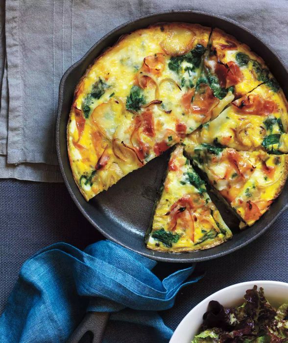 Potato, Ham, and Spinach Frittata
