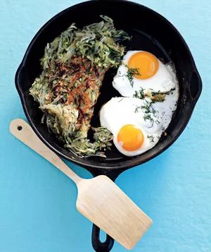 Spring Hash with Sunny-Side Up Eggs