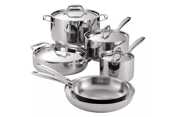 Tramontina Tri-Ply Clad 10-Piece Stainless Steel Cookware Set
