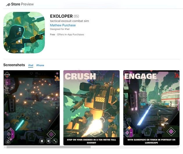 Exoloper - Sản phẩm mecha độc đáo hiếm có xuất hiện trên nền tảng di động
