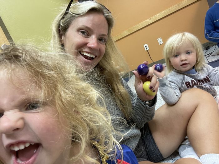 The author and her daughters.