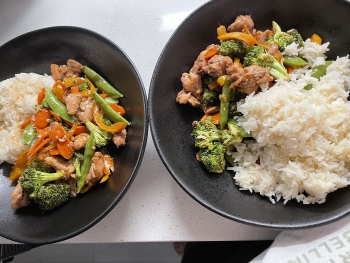 stir fry in a bowl