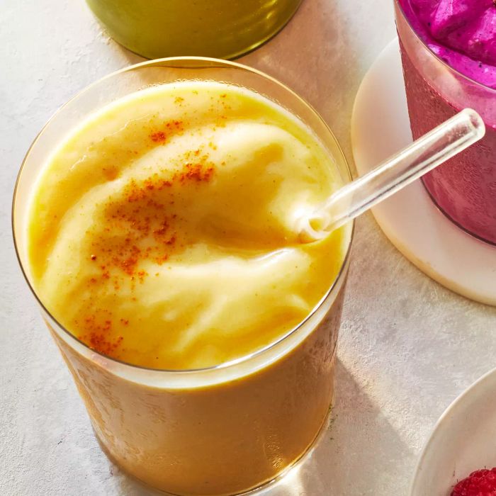This Mango Turmeric Smoothie is an unexpectedly healthy treat, far better for you than you’d imagine from its rich, creamy taste.