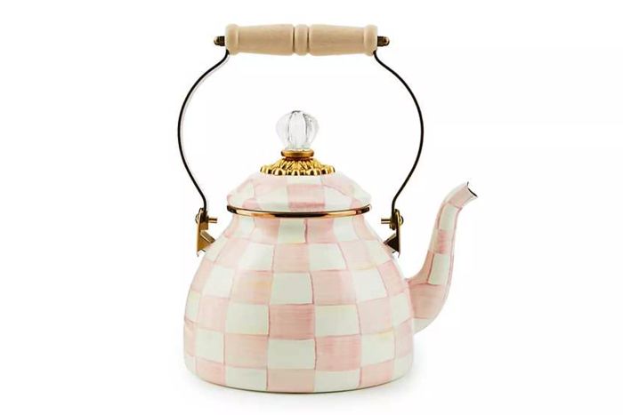 MacKenzie-Childs Rosy Check Tea Kettle