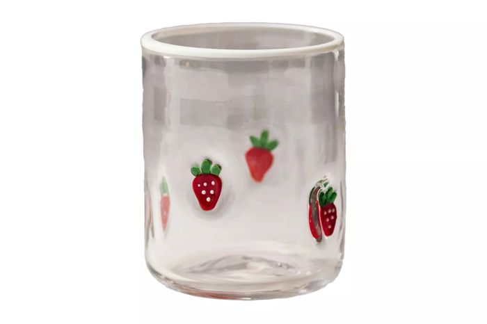 Anthropologie Red Heart Icon Juice Glass