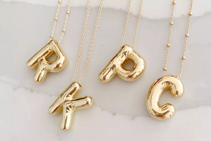 Etsy The Jewelry Standard Balloon Letter Necklace