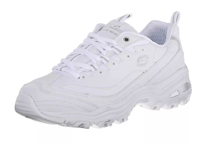 Skechers Women's D'Lites Fresh Start Wide Memory Foam Lace-Up Sneaker Fashion