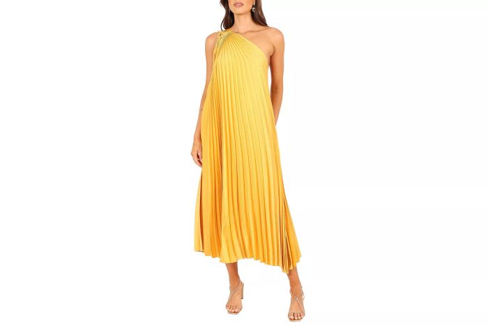 Nordstrom Petal & Pup Cali Pleated One-Shoulder Maxi Dress