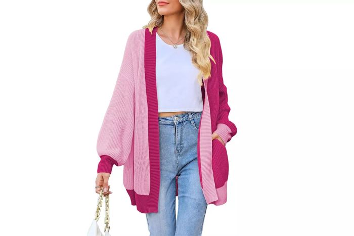 Amazon Pink Queen 2024 Fall Long Cardigan for Women featuring Batwing Sleeves