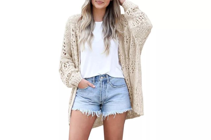 Amazon Women's Lightweight Summer Cardigan for Spring, Crochet Netted Design