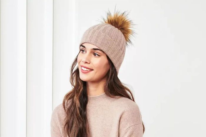 Mongolian Cashmere Pom Pom Beanie